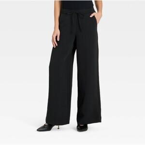 Target Viral NWT Large Black Wide Leg Signature Crepe Pull On Pants: A New Day